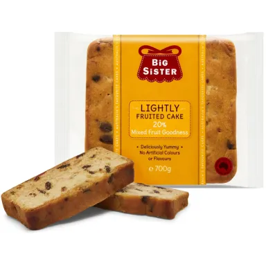 Package of Big Sister Light Fruit Cake