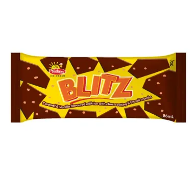 Package of Tucker Blitz Bars ice cream