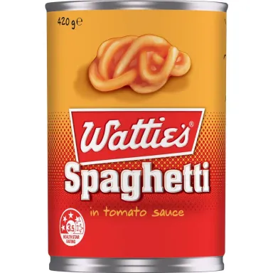 Can of Watties Spaghetti in Tomato Sauce